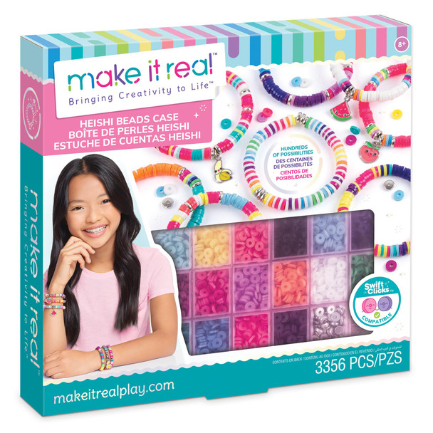 OakridgeStores.com | Make It Real - Swift Clicks Heishi Bracelet Maker Beads w/ Storage Case - 3,356 Beads - 1745 695929017453