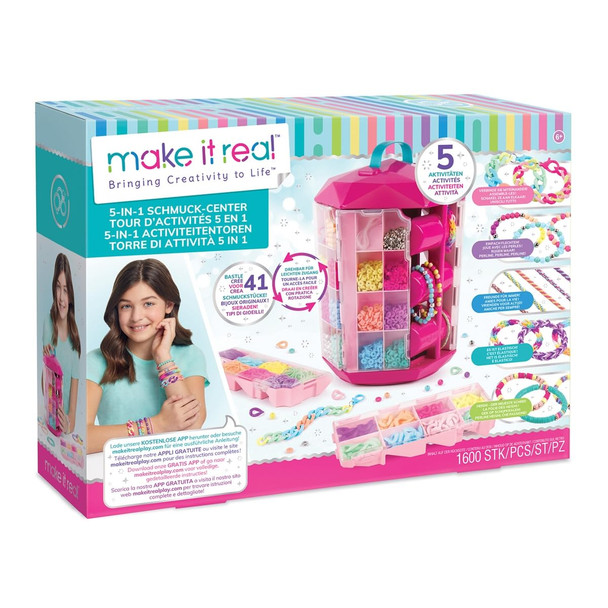 OakridgeStores.com | Make It Real - 5-in-1 Activity Tower - Jewelry Making Kit with 1,600 Components - 1754 695929017545