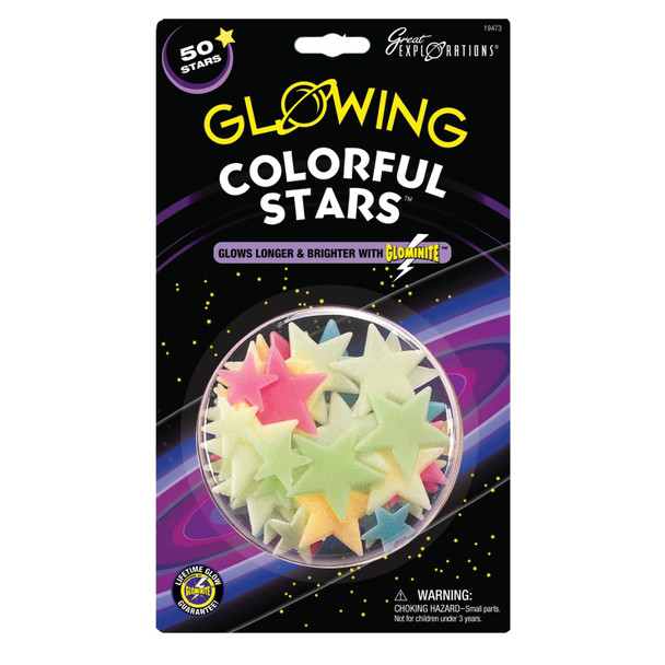 OakridgeStores.com | Great Explorations - Colorful Stars - Glow-in-the-Dark Wall & Ceiling Décor Set, 50 Pieces - 19473 040595194739