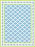 OakridgeStores.com | Brodnax Prints - Floorcloth: Blue Petals - Fabric - 1:12 Scale Dollhouse Miniature - FC102