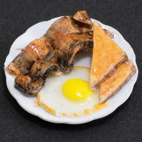 OakridgeStores.com | Artisan Creations - Egg, Bacon & Toast Breakfast Plate - 1:12 Scale Dollhouse Miniature Food - 205
