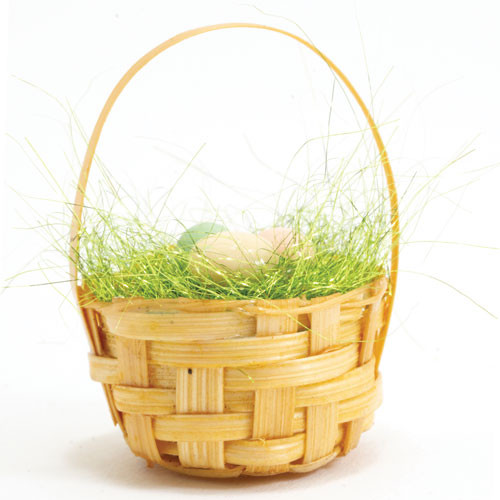 OakridgeStores.com | Artisan Creations - Easter Basket with 3 Eggs - 1 Scale Dollhouse Miniature Accessory - 301