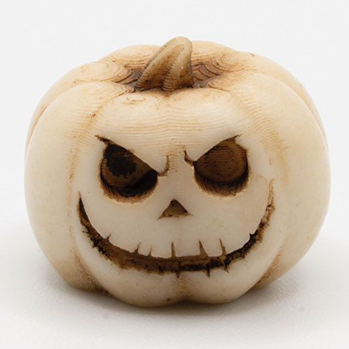 OakridgeStores.com | Artisan Creations - Resin Pumpkin Jack O' Lantern - White - 1:12 Scale Dollhouse Miniature - 318