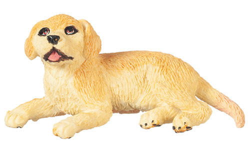 OakridgeStores.com | Aztec - Yellow Lab Puppy Laying - Dog Figure - 1:12 Scale Dollhouse Miniature - A6038