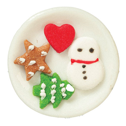 OakridgeStores.com | Aztec - Christmas Cookies on Plate - 1:12 Scale Dollhouse Miniature Food - A9947