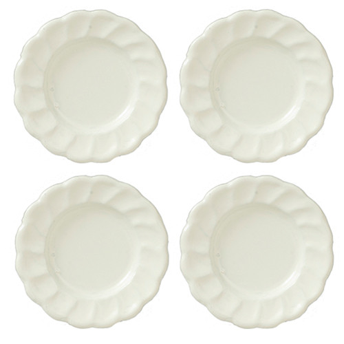 OakridgeStores.com | Aztec - White Plates - Set of 4 - 1:12 Scale Dollhouse Miniature Dinnerware - B0307