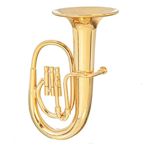 OakridgeStores.com | Aztec - Brass Tuba with Case - 1:12 Scale Dollhouse Miniature - B0577