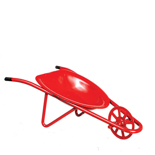 OakridgeStores.com | Aztec - Wheelbarrow - Red - 1" Scale Dollhouse Miniature - B0690