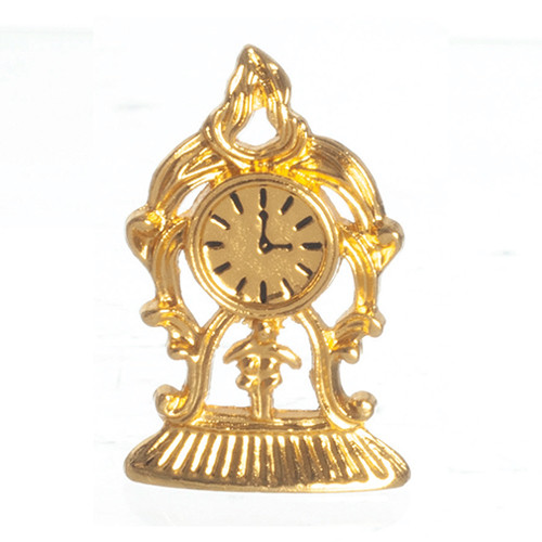 OakridgeStores.com | Aztec - Mantle Clock - Gold - 1" Scale Dollhouse Miniature - B3352