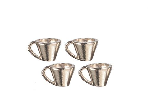 OakridgeStores.com | Aztec - Silver Cups - Set of 4 - 1" Scale Dollhouse Miniature - D2815