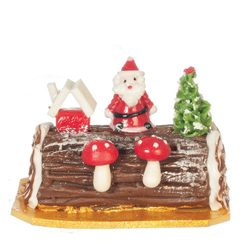 OakridgeStores.com | Aztec - Yule Log Cake Dessert - 1" Scale Dollhouse Miniature - G6395