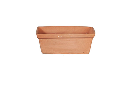 OakridgeStores.com | Aztec - Small Rectangular Terra Cotta Planter - 1" Scale Dollhouse Miniature - G6477