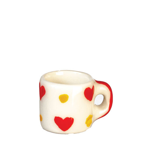 OakridgeStores.com | Aztec - Coffee Mug with Hearts - Kitchen Drinkware - 1" Scale Dollhouse Miniature - G6600