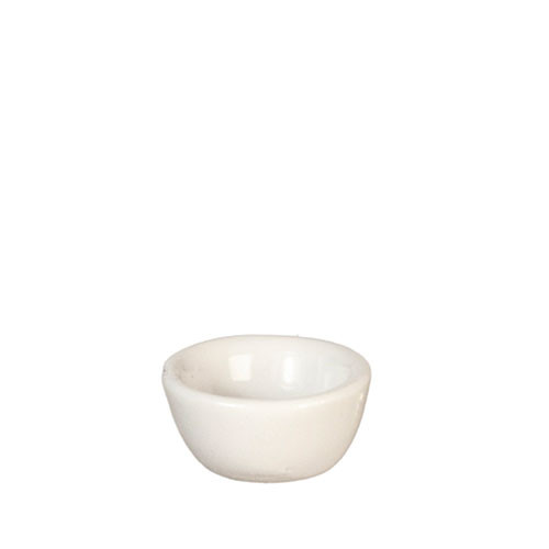 OakridgeStores.com | Aztec - Small Round Ceramic Bowl, White - 1" Scale Dollhouse Miniature Dinnerware - G6639