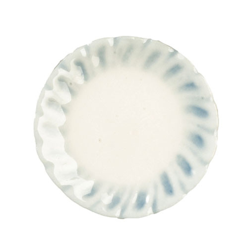 OakridgeStores.com | Aztec - Round Plate with Blue Trim - 1 Scale Dollhouse Miniature Dinnerware - G6642