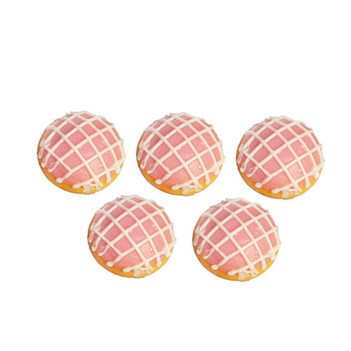 OakridgeStores.com | Aztec - Pink Donuts - Set of 5 - 1" Scale Dollhouse Miniature Food - G6753