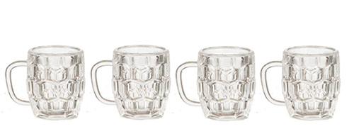 OakridgeStores.com | Aztec - Beer Mugs - Set of 4 - 1" Scale Dollhouse Miniature Glassware - G7530