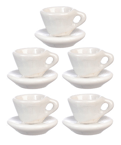 OakridgeStores.com | Aztec - Cups and Saucers - 10 Piece Set - 1" Scale Dollhouse Miniature Tableware - G7712