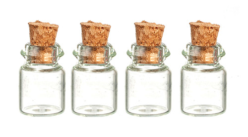OakridgeStores.com | Aztec - Glass Bottles - Set of 4 - 1:12 Scale Dollhouse Miniature - G7736