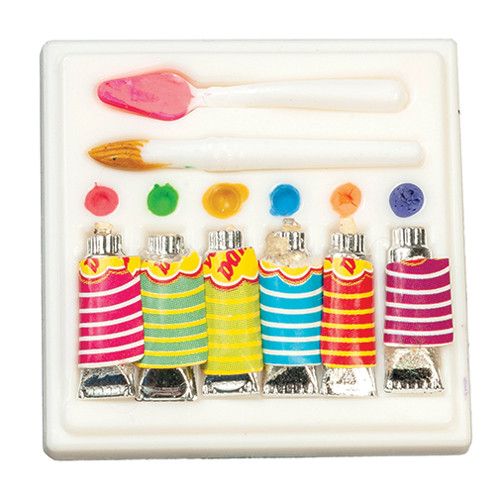 OakridgeStores.com | Aztec - New Paint Set, White - School Accessories - 1:12 Scale Dollhouse Miniature - G8302