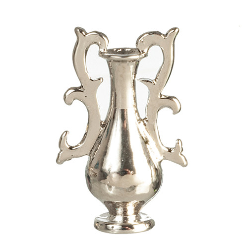 OakridgeStores.com | Aztec - Silver Vase with 2 Handles - 1:12 Scale Dollhouse Miniature Vase - S1621