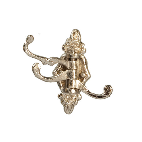 OakridgeStores.com | Aztec - Triple Coat Hook - Chrome - 1" Scale Dollhouse Miniature Hardware - S1901C