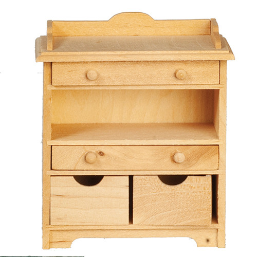 OakridgeStores.com | Aztec - Changing Table - Unfinished Nursery Furniture - 1:12 Scale Dollhouse Miniature - T4640