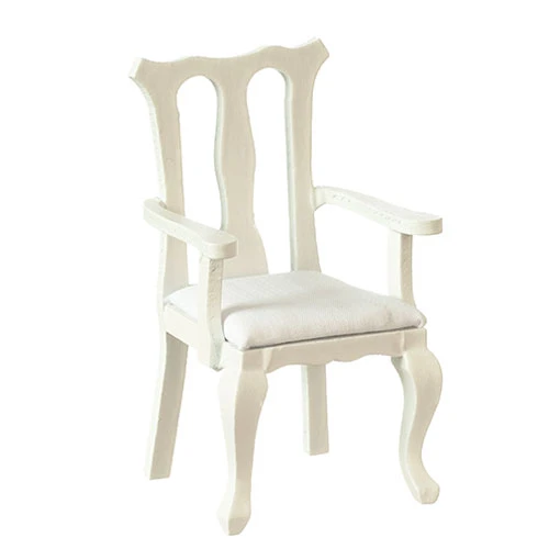 OakridgeStores.com | Aztec - Q.A. Armchair - White Dining Room Chair - 1:12 Scale Dollhouse Miniature Furniture - T5050