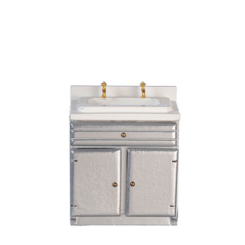 OakridgeStores.com | Aztec - Kitchen Sink - Silver - 1:12 Scale Dollhouse Miniature - T5609