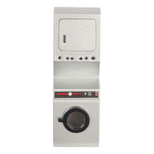 OakridgeStores.com | Aztec - Stacked Washer and Dryer - Silver - 1" Scale Dollhouse Miniature Laundry Appliance - T5992