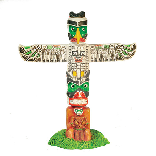 OakridgeStores.com | Aztec - Small Totem Pole - 1" Scale Dollhouse Miniature Decor - T8420