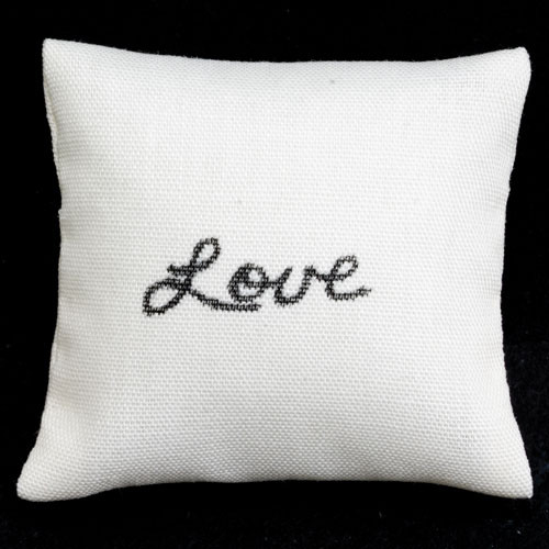 OakridgeStores.com | Barbara Obrien - Pillow - Ecru Love - 1:12 Scale Dollhouse Miniature - 80037 731851800371