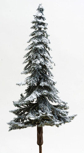 OakridgeStores.com | Creative Accents - Snow Covered Eastern Blue Spruce Tree on Spike, 8 Inches - 1:12 Scale Dollhouse Miniature - 8000 783970803306