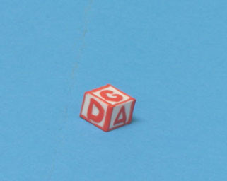 OakridgeStores.com | Carrudus - Alphabet Block, 1/4 Inch, Assorted - 1" Scale Dollhouse Miniature - 1614