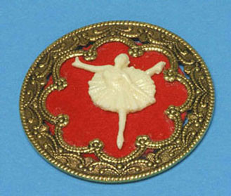 OakridgeStores.com | Carrudus - Ivory on Framed Red Velvet, Assorted 5 Styles - 1" Scale Dollhouse Miniature - A21131