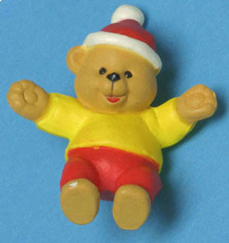 OakridgeStores.com | Carrudus - Bear in Santa Hat, Arms Outstretched - Holiday - 1:12 Scale Dollhouse Miniature - CC007