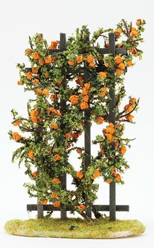 OakridgeStores.com | Carrudus - Rose Trellis - Orange - 1" Scale Dollhouse Miniature - TO 783970802811