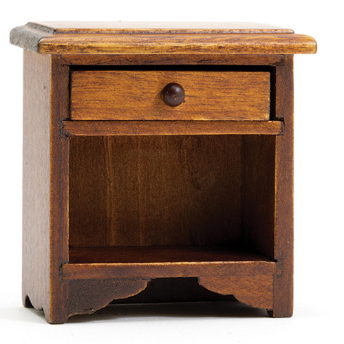 OakridgeStores.com | Classics Dollhouse - Night Stand - Walnut Bedroom - 1" Scale Dollhouse Miniature - 10482 731851104820