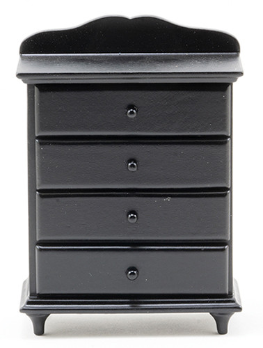 OakridgeStores.com | Classics Dollhouse - Chest of Drawers - Black - 1:12 Scale Dollhouse Miniature - 12035 731851120356
