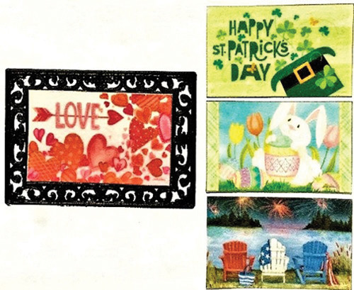 OakridgeStores.com | Creative Little Details - Door Mat Set - Holiday Set #2 - 1" Scale Dollhouse Miniature - 1003