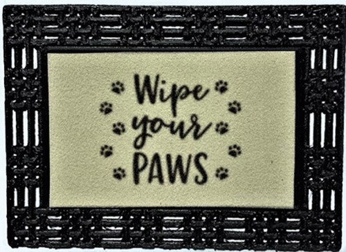OakridgeStores.com | Creative Little Details - Door Mat - Wipe Your Paws - Outdoor - 1:12 Scale Dollhouse Miniature - 1007