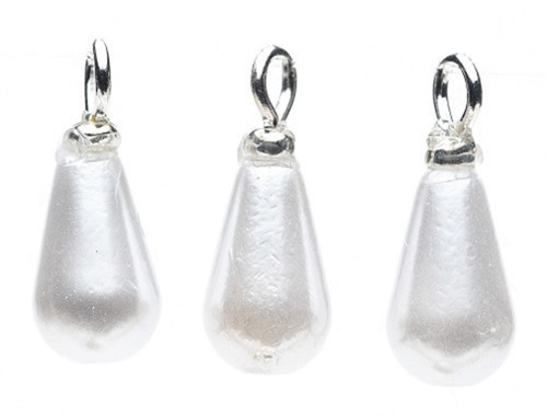 OakridgeStores.com | Creative Little Details - White Teardrop Christmas Tree Ornaments - Set of 3 - 1" Scale Dollhouse Miniature - 2140