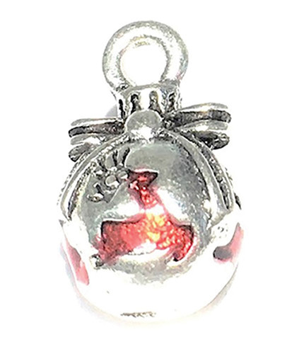 OakridgeStores.com | Creative Little Details - Christmas Reindeer Ornament, Pkg. 1 - Silver Ball w/ Red Reindeer - 1:12 Scale Dollhouse Miniature - 215