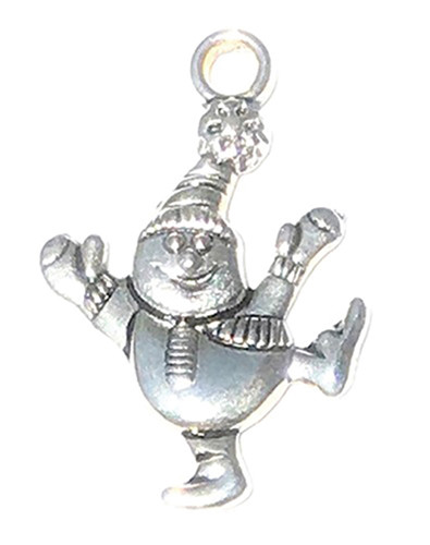 OakridgeStores.com | Creative Little Details - Silver Snowman Ornament - 1 pc - 1:12 Scale Dollhouse Miniature - 220