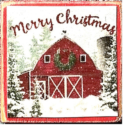 OakridgeStores.com | Creative Little Details - Decor Board Sign - Christmas Barn - 1:12 Scale Dollhouse Miniature - 916