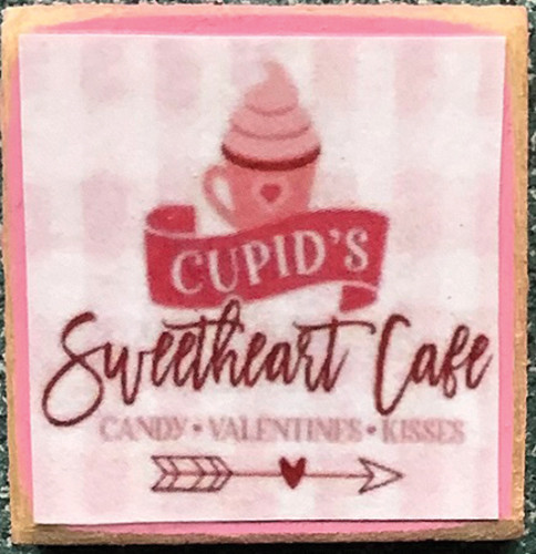 OakridgeStores.com | Creative Little Details - Wood Decor Board Sign - Cupid's Cafe - 1:12 Scale Dollhouse Miniature - 925