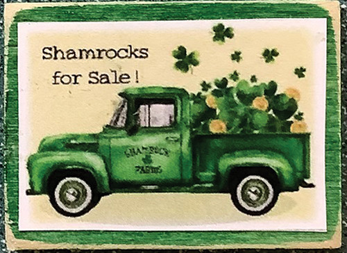 OakridgeStores.com | Creative Little Details - Decor Board Sign - Shamrocks for Sale - 1" Scale Dollhouse Miniature - 930