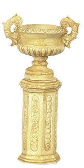 OakridgeStores.com | Falcon Miniatures - Ancient Urn with Base - Tan - Set of 2 - 1 Scale Dollhouse Miniature - A1443TN