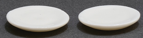 OakridgeStores.com | International Miniatures - Plain White Plates - Dinnerware, Set of 2 - 1:12 Scale Dollhouse Miniature - 65636 731851656367