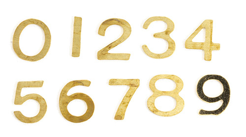OakridgeStores.com | International Miniatures - Brass Numbers 0-9 - 1:12 Scale Dollhouse Miniature Hardware - 65692 731851656923